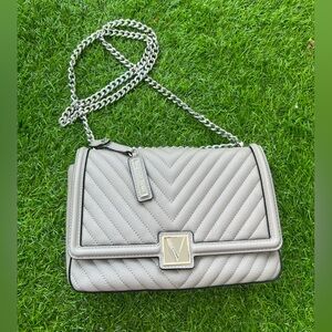 Victoria's Secret Quilted Silver Gray Chain Shoulder Bag